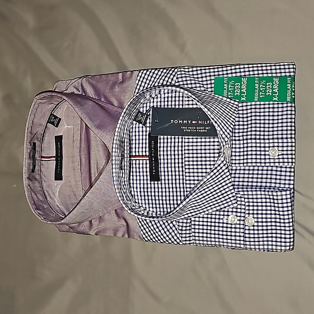 Brand New Tommy Hilfiger Dress Shirt Light Purple & Blue Duo Pack.